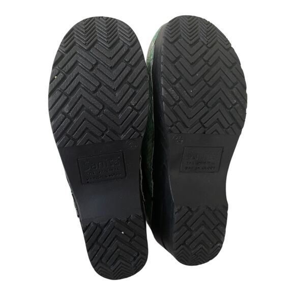 Sanita Professional Patent Leather Clogs EU 35 US 4 Iridescent Green Snake Print - Picture 13 of 15